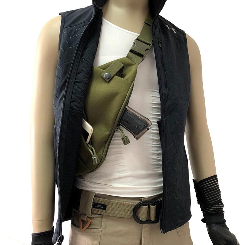 Multifunctional Concealed Storage Gun Bag Holster Men's Left Right Nylon Shoulder Bag Anti-theft Bag Chest Bag Hunting