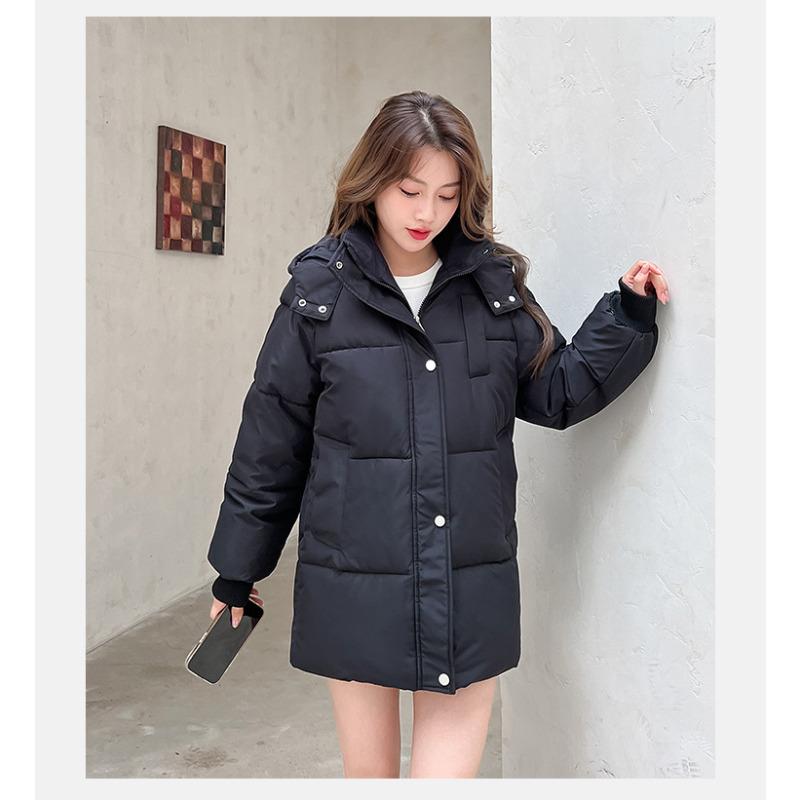 

Пуховики для женщин средней и длинной моделей, новые корейские версии свободных пуховиков, утолщенные куртки-пуховики и куртки. XXL чёрный