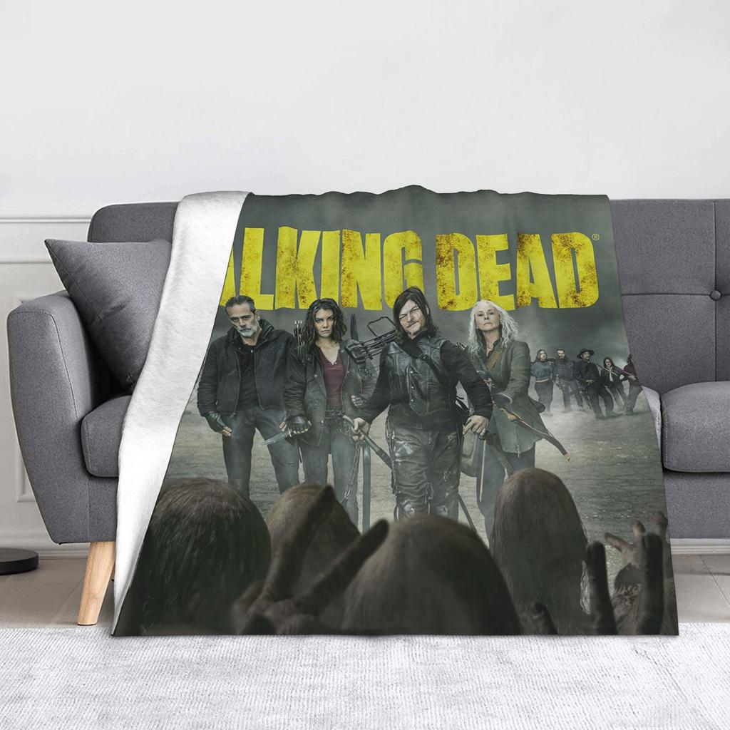 The Walking Dead Horror Movie Blanket Fleece Rick Grimes Daryl Dixon Carl Comic Warm Throw Blanket for Bedding Couch Bed Rug