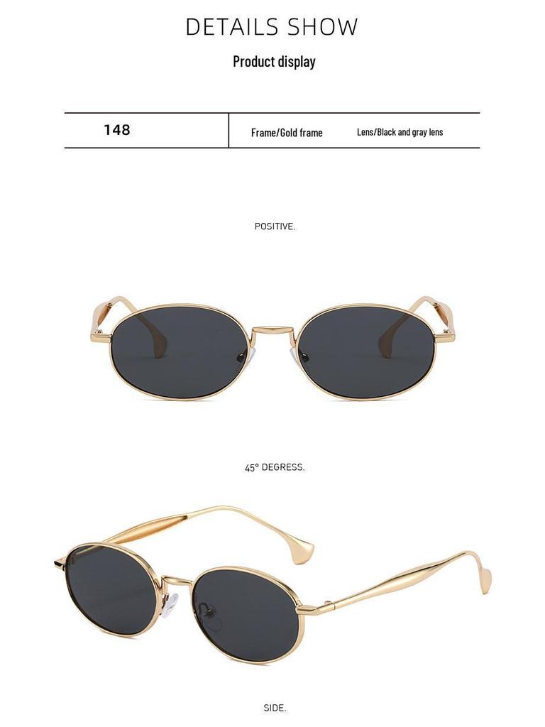 Retro kovové sluneční brýle s malým rámečkem: Styl Old Money, High-End Móda z Hongkongu pro Muže a Ženy