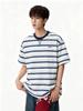 Men's Striped Short Sleeve T-Shirt Casual Crew Neck Tee Summer Loose Fit Hip Hop Streetwear Top