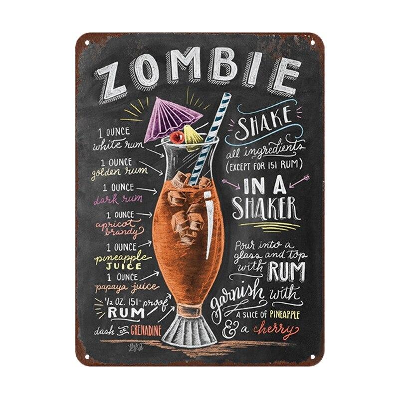 Mai Tai Cocktail Plaque  Vintage Metal Signs for Bar Pub Club  Whiskey Pimms Cup Retro Tin Poster  Wall Decor for Home Kitche