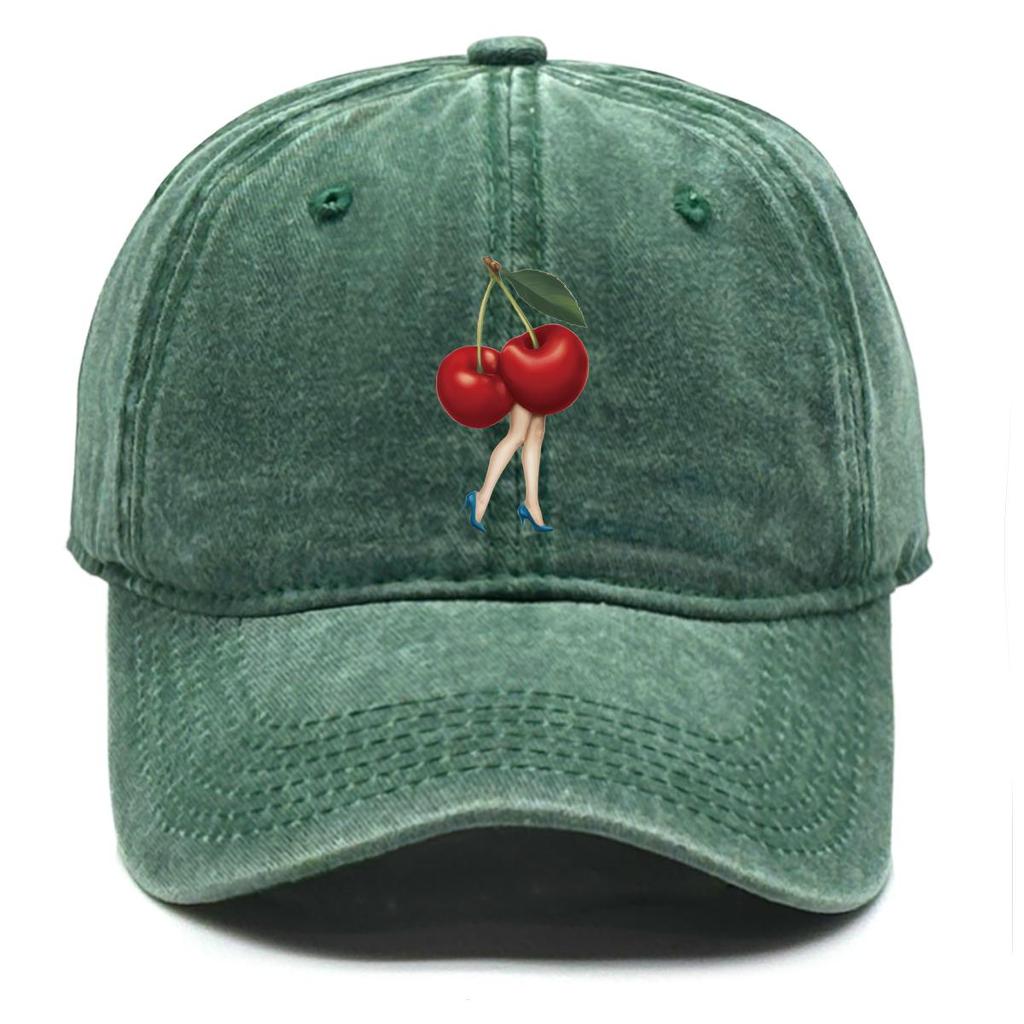 Kirsche High Heels Print Snapback Sonnenhut, Frucht Trucker Cap Solider Roher Schirm Sonnenschutz Sonnenblende Verstellbare Baseballkappe