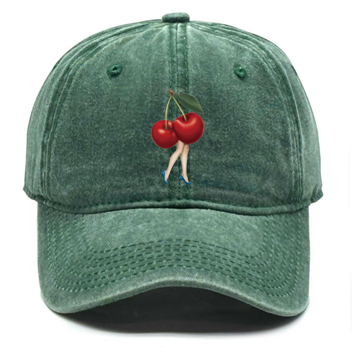 

Кепка снепбек с принтом вишни и туфель на высоком каблуке, фруктовая кепка тракера, однотонная кепка с необработанным краем, солнцезащитный козырек, регулируемая бейсболка as the picture зелёный