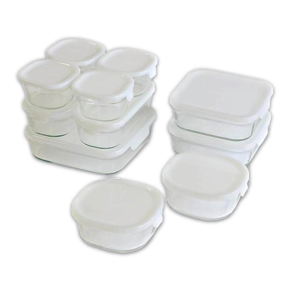 iwaki Pack & Range Square Glass Food Storage Containers Heat Resistant Microwave Safe PS-PRN-11W