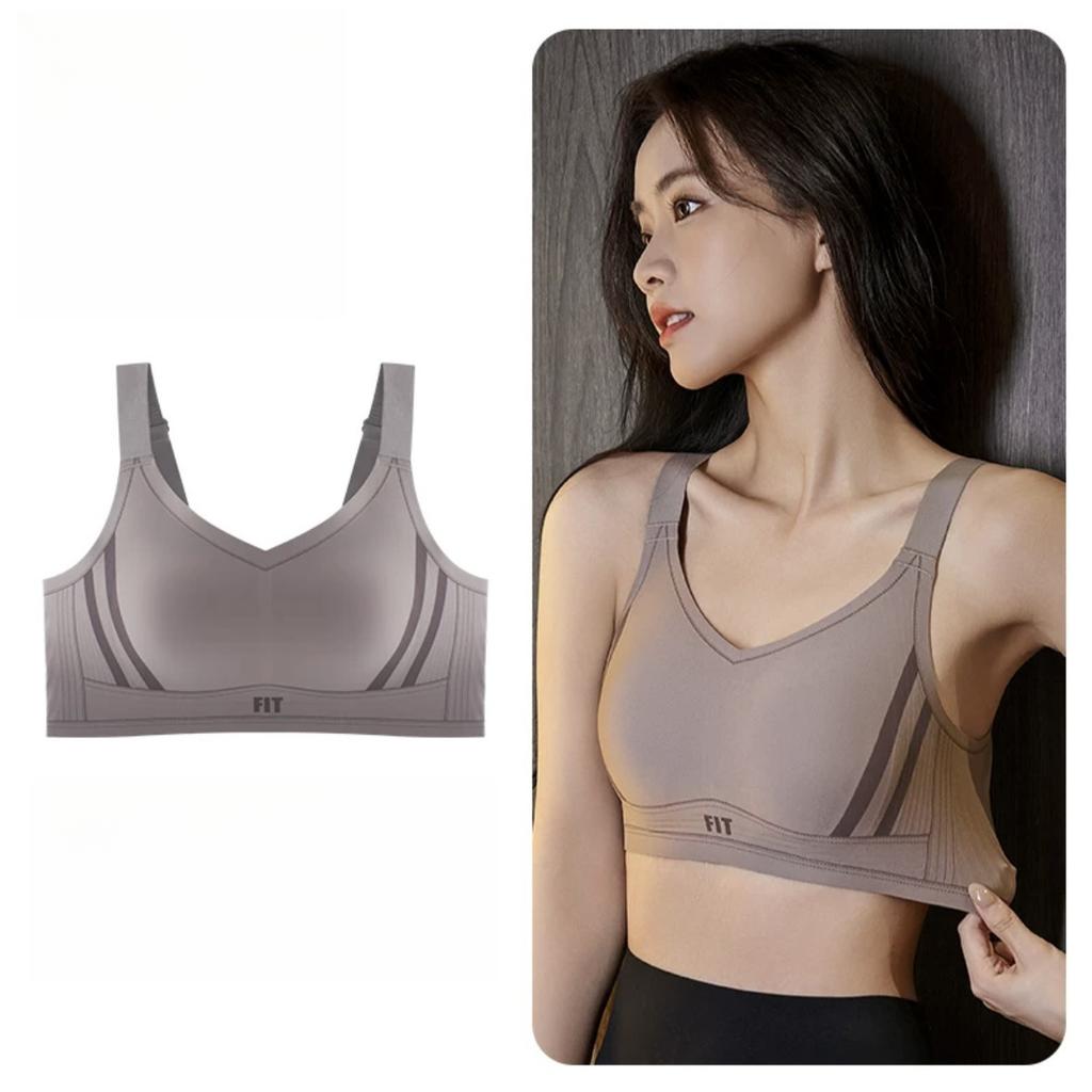 Seamless Gathering Bra Women's Sports Bra with Lift Anti-sagging Full-cup Folding and Thin Lingerie Push Up Bra