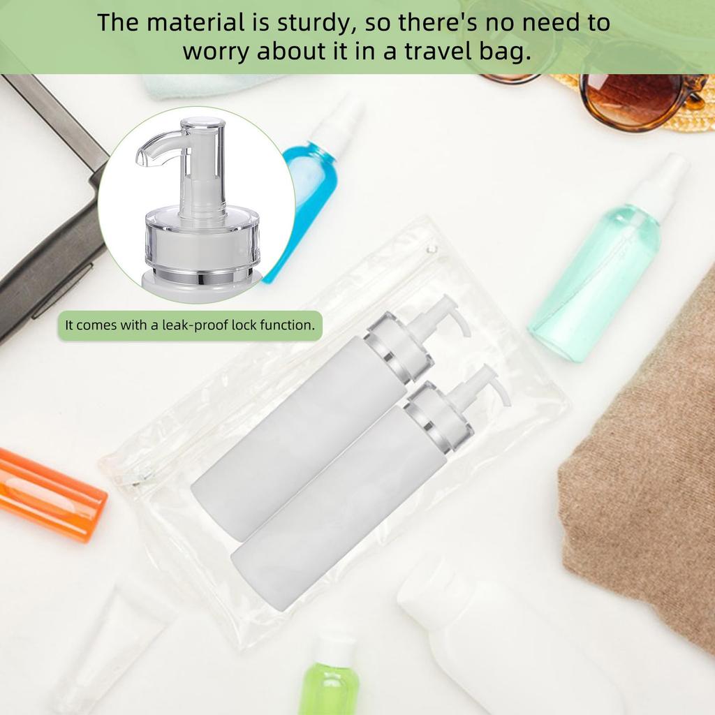 Garneck Pump Bottle Refill Bottles of Shampoo for Travel Size White X (Set 2) - Dispenser, 200ml, Lotion, Etc. - - - 19.5cm (H) 4.5cm (W)
