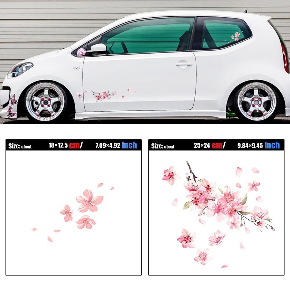 Pink-Cherry Blossom Vinyl Car Sticker Auto Flower Decal Windshield Windo Bumper