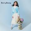 Barry Banny Long Embroidered Cute and Stylish Knit Cardigan for Elementary and Middle School Perfect for Everyday and Size 150cm Kids' Girls' Sweater,