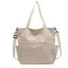 Canvas Bag New Pure Color Simple Casual One-shoulder Crossbody Fashionable Fresh Texture Large-capacity Tote