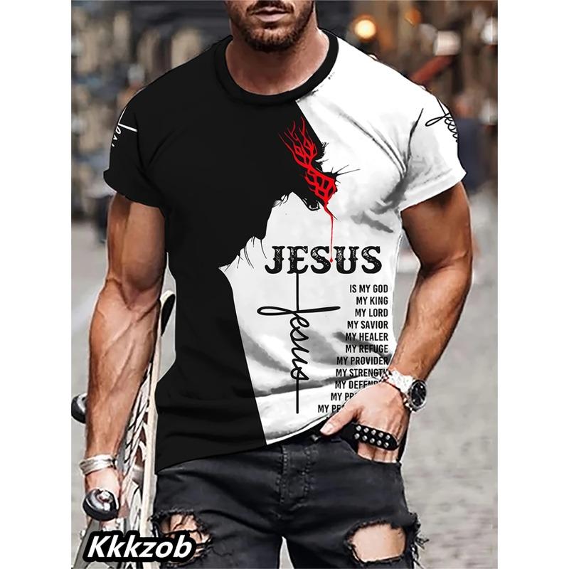 Mens Lion Print Short Sleeve O-Neck T-Shirt Soft Breathable Casual Wear Outdoor Activities Sports Loose Oversized Tops