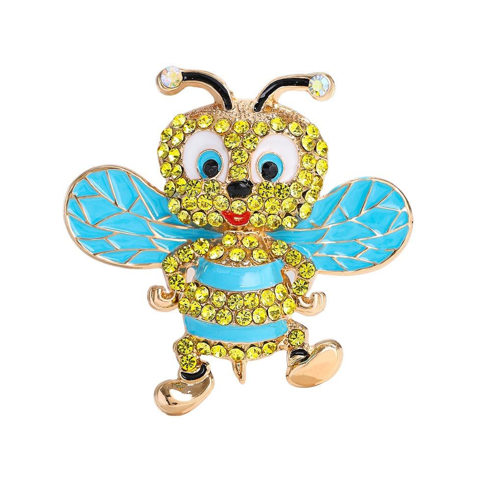 Lovely Rhinestones Bee Brooches Sparkling Vintage Enamel Brooch Pins Beautiful Metal Insects Brooches Lady Accessories