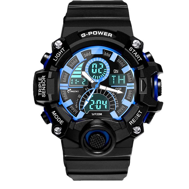 Top Brand New Dual Electronic Watch Fashion Sports Multifunctional Electronic Watch Couple Popular Men's Waterproof Luminous Wristwatch