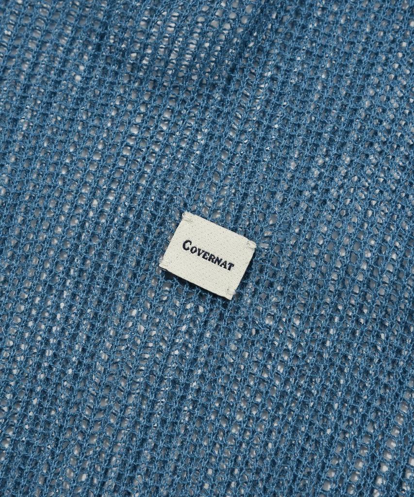 COVERNAT Authentic Mesh Knit Hoodie Ash Blue