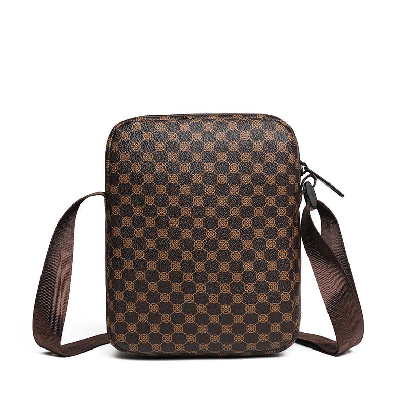 Borsa da uomo e da donna retrò casual a spalla singola con tracolla regolabile e stampa a quadri, adatta per l'uso quotidiano, borsa a tracolla
