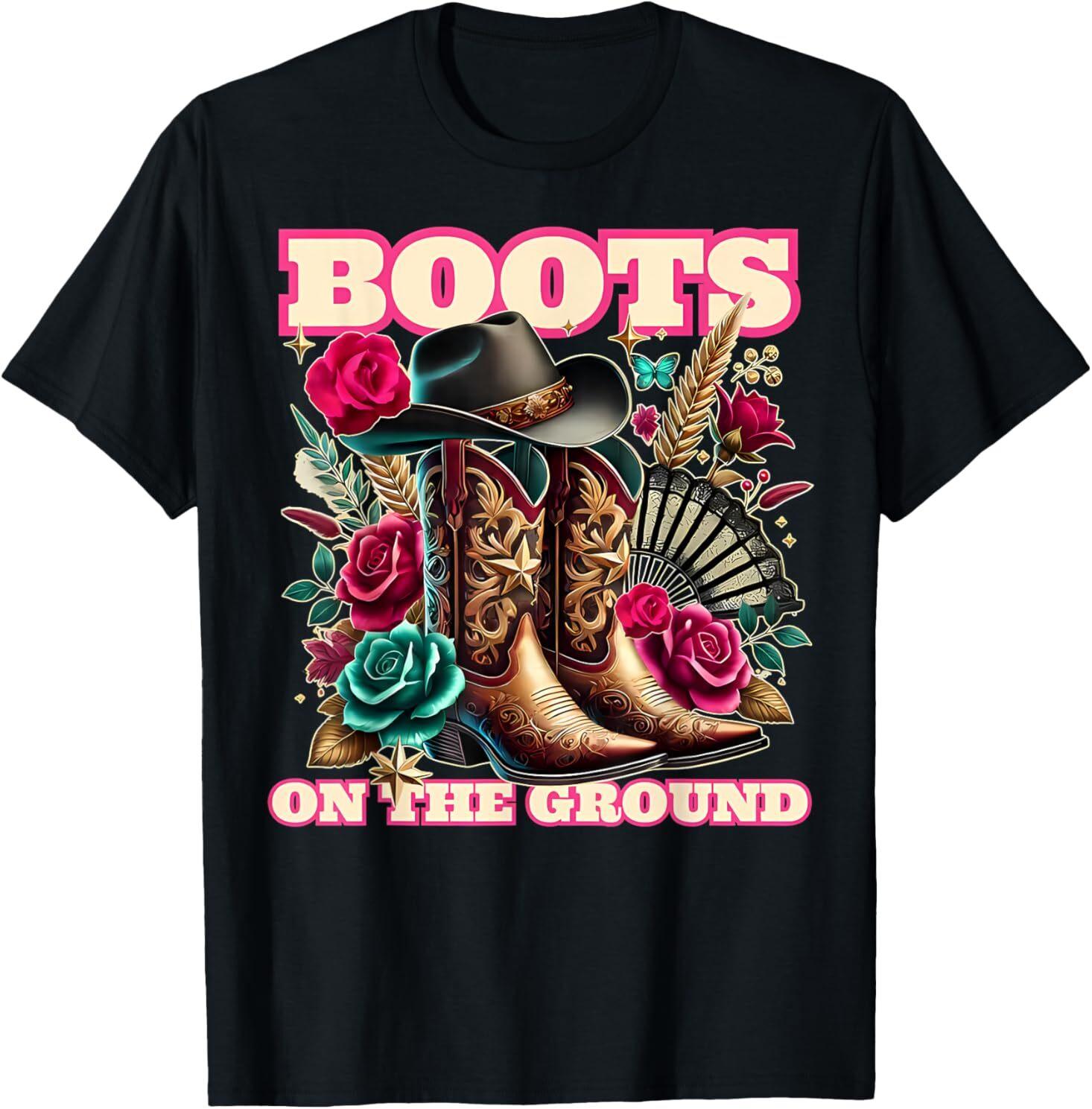 Cowgirl Linedance Boot Cowboy Western T-Shirt M