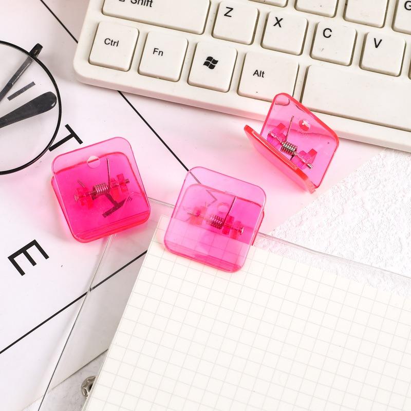 5Pcs PP Clip File Plastic Clip Folder Stationery Colorful Cartoon Acrylic Clamps Ticket Paper Document Office School Clamps Holder