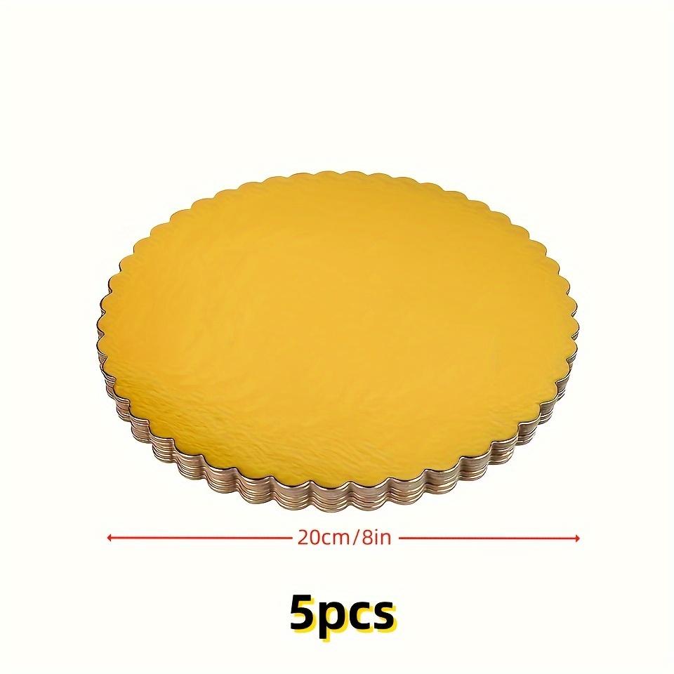 5pcs Cake Board with Golden Circular Cake Circles, 6/8/10/12 Inch Cake Base Cardboard, Suitable for Baking Cakes, Golden