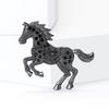 Vintage Rhinestone Horse Brooch Alloy Running Horse Lapel Pin Sweater Cardigan Coat Business Suit Decoration Men Women Clothing Accessories