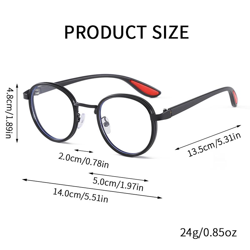 Dual Circle Retro Round Frame Reading Glasses Anti Blue Light Simple Elegant Eyewear for Middle-Aged Elderly
