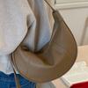 Retro Simple Solid Color PU Leather Women's Shoulder Bags Versatile Ladies Dumpling Bag Large Capacity Female Crossbody Bag