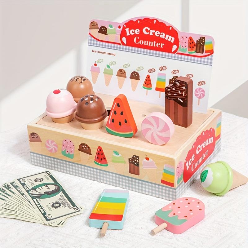 Wooden Ice Cream Pretend Toys Mini Food Children Toys Wedding Party Bakery Dessert Play House Decoration