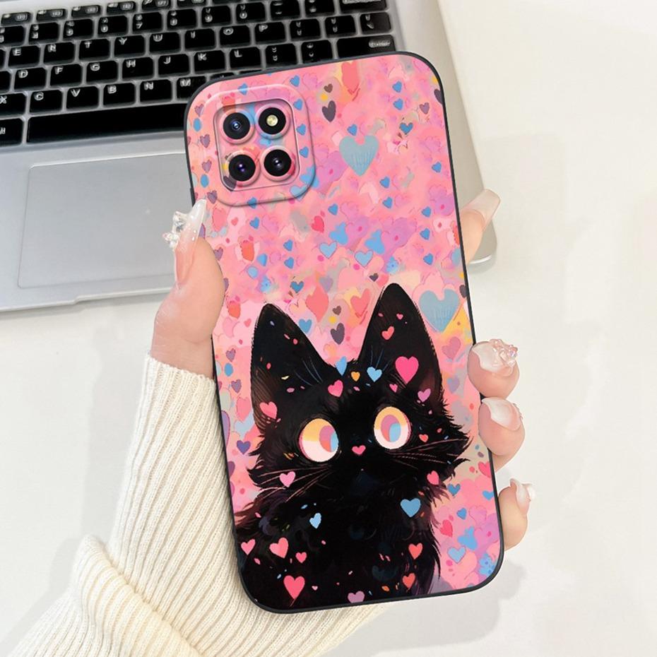 For Samsung Galaxy Note 10 Lite A81 Lens Protective Phone Case On Samsung Note 10lite SM-N770F Lovely Pattern Soft Silicon Cases