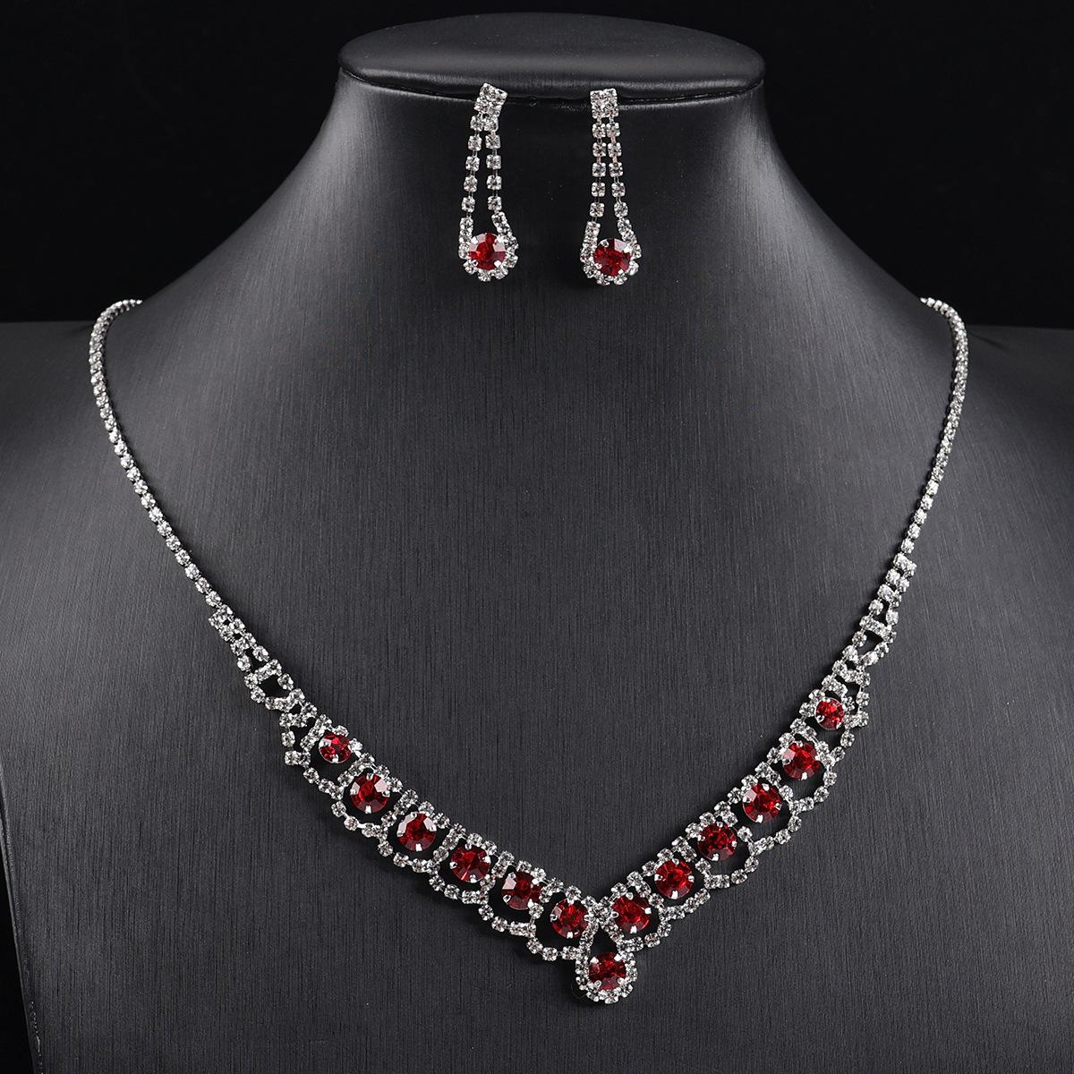 European and American Necklace Set, Alloy Jewelry Set, Banquet Dress Set, Chain, Versatile Bridal Jewelry.