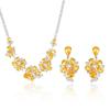 Set Orecchini e Collana Floreali al Limone con Zirconi - Fresca e alla Moda Catena per la Clavicola