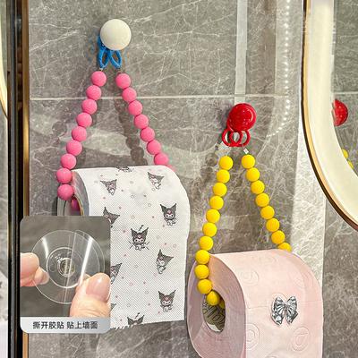 Dopamin Hängender Perlen-Taschentuchhalter Nicht-Stanzend Multifunktional Toilettenpapierrollenhalter Dekoration Wandmontage