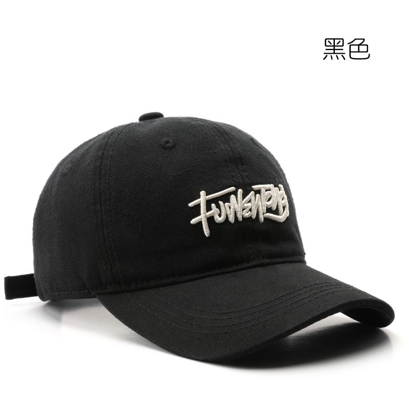Hat, washed cotton, letter embroidery, baseball cap, outdoor sports, unisex, sun protection
