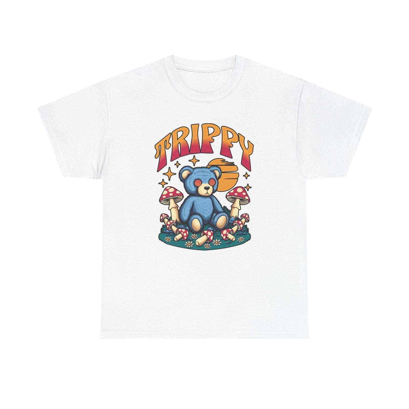 Графическая футболка Trippy Bear Хиппи Вайбс Унисекс Тяжелая хлопковая футболка S