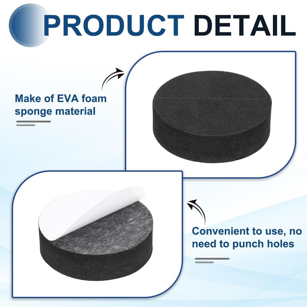 Uxcell Vibration Damping Pads for 50mm 15mm EVA High Hardness Cushioning Black Speakers, (16-pack), Height, Vibration-Absorbing Rubber, Foam, 60,