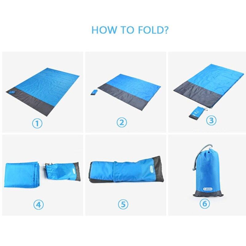 Kapesní piknik 200 x 210 cm Vodotěsná plážová podložka Deka s pískem zdarma Camping Outdoor Picknick Stan Skládací potah Povlečení