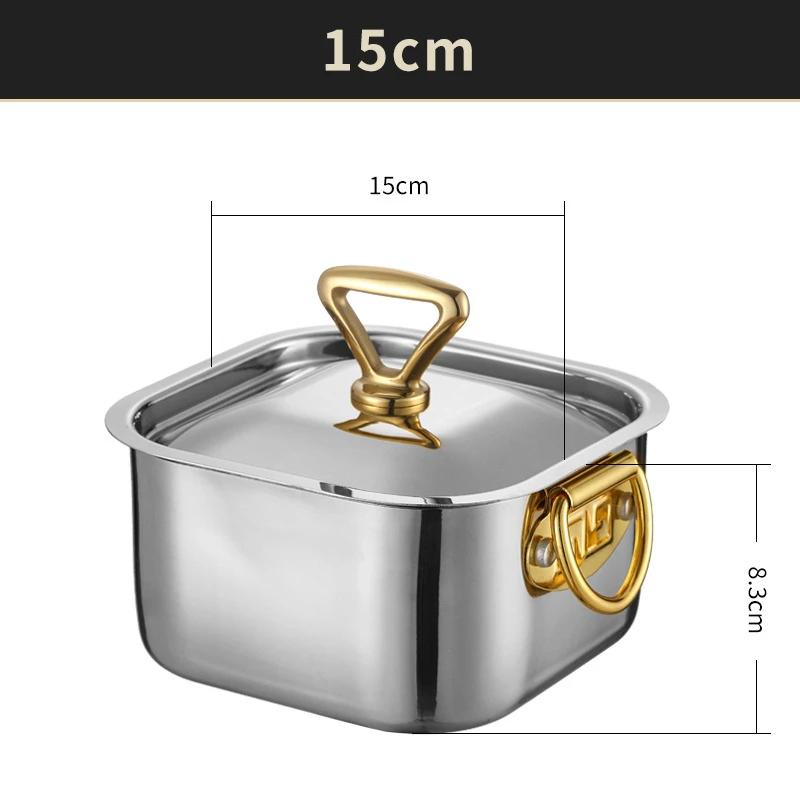 One person, one pot for household and commercial use Square personal hot pot chafing dish 304 stainless steel small hot pot