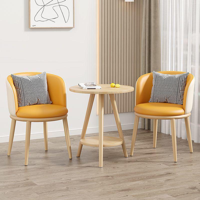 Light Luxury Balcony Tea Table & Chairs Set: Modern 3-Piece for Hotel or Bedroom - Includes One Table & Two Chairs