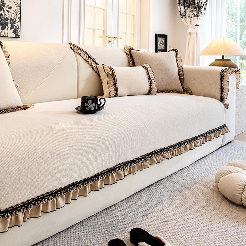 

Современная легкая роскошь, защита от царапин когтями кошек, подушка для дивана из шенилла, новый высококачественный нескользящий кожаный чехол для дивана, универсальный для всех сезонов 70*70cm