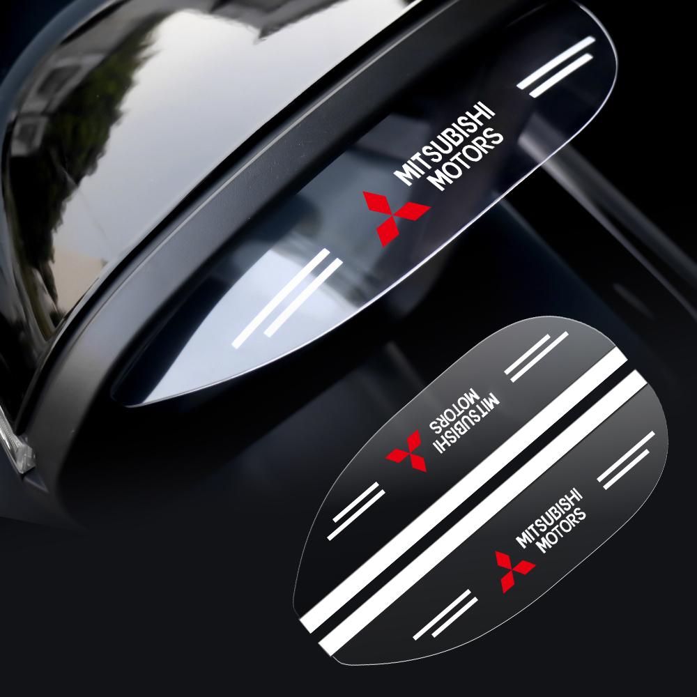Bljm6 2Pcs Car Transparent Side Rear View Mirror Rain Eyebrow Visor Covers For Mitsubishi 9 Ralliart X EX ASX L200 Colt Pajero Cross