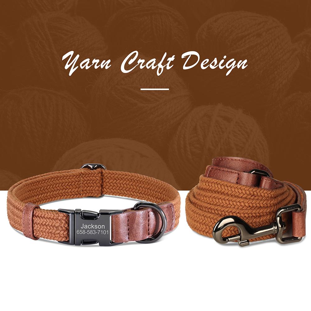 Personalisierte Hundeleine und Halsband Set Nylon Hundehalsbänder Mit Leine Verstellbares Haustierhalsband für Kleine Große Hunde Langlebig