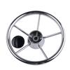Boat Accessories  Steering Wheel With Knob Stainless Steel 5 Spoke 25 Degree 11'' For Marine Yacht