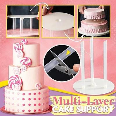 Support de gâteau multicouche 6+8+10 pouces Cadre de support joint suspendu Support de dessert rond Entretoise Support d'empilage Outils de pâtisserie