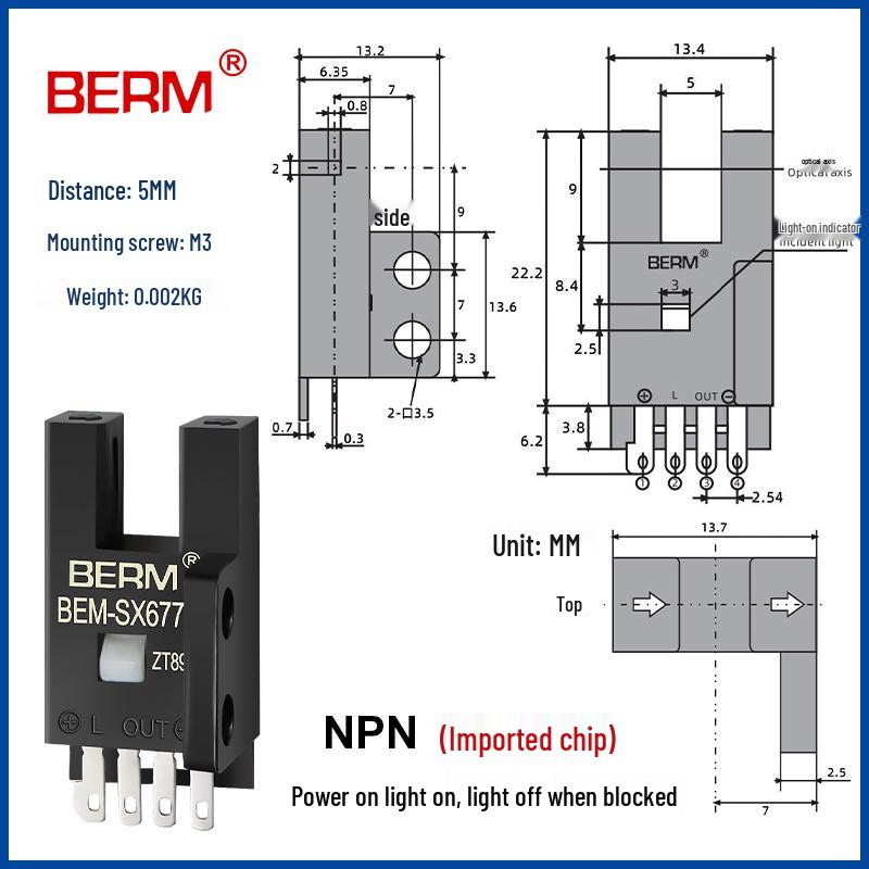 U-förmiger induktiver photoelektrischer Sensor EE-SX670/671/672A/673/674 mit Endschalter (NEIN, ES)
