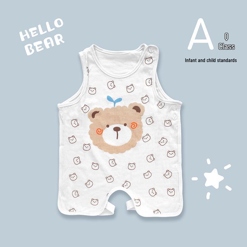 Bavoir d'été mignon Tao Baby en coton à demi-dos et leggings fins protecteur de ventre pour nouveau-nés