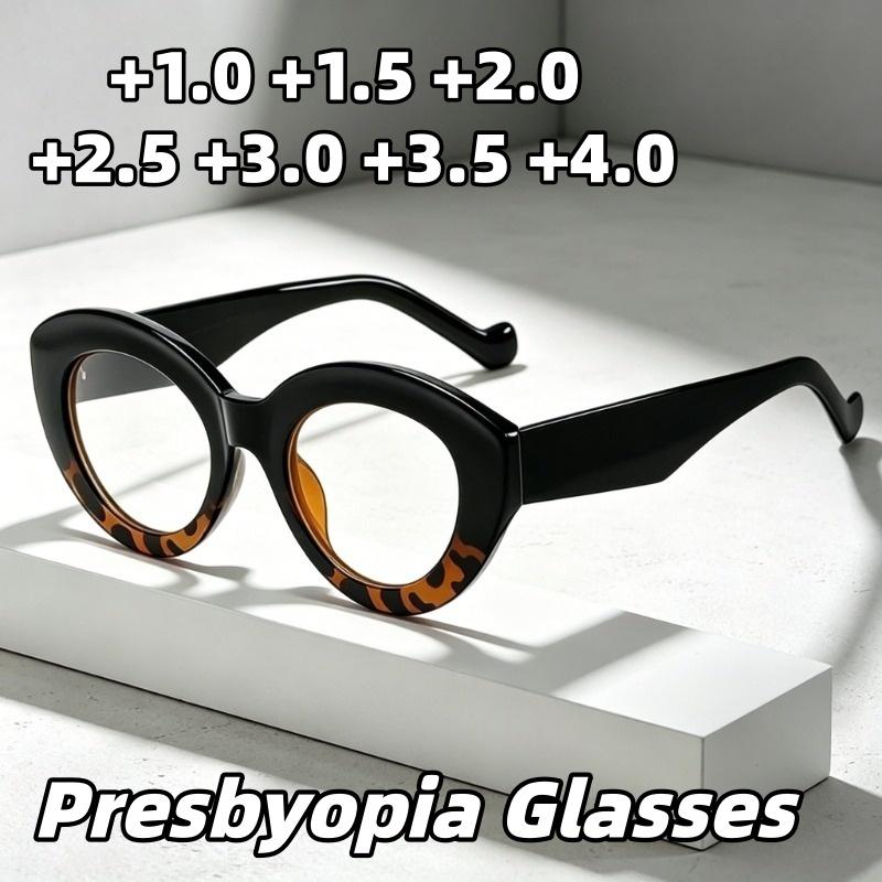 2026 New Large Frame Retro Cat Eye Presbyopia Glasses for Women Anti Blue Light High Definition Reading Eyewear +1.0 To +4.0