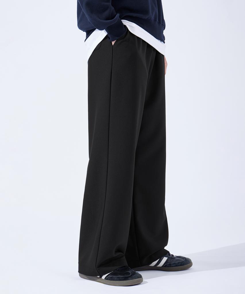 TOPBOY Easy Wide Elastic Waist Slacks Black