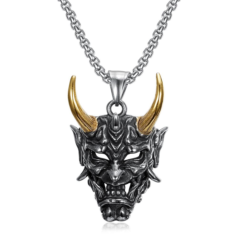 Gotische Hip Hop Totenkopf Anhänger Halsketten Für Männer Edelstahl Punk Mode Skelett Halskette Halloween Schmuck Geschenke Großhandel