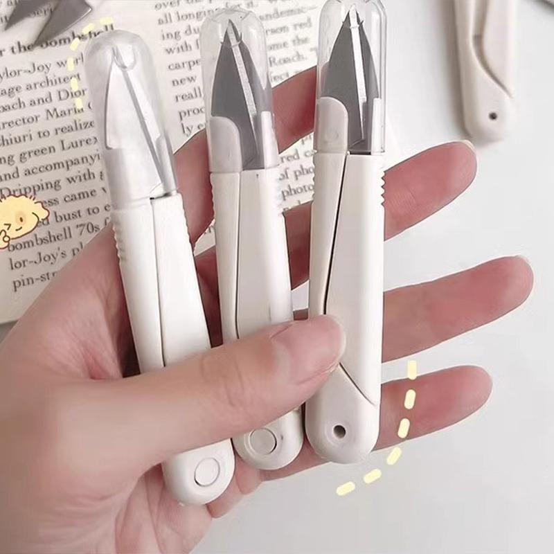 Practical Covered Small Scissors for Pure White Unpacking Express Delivery Multi Functional Small Scissors Handmade Scissors