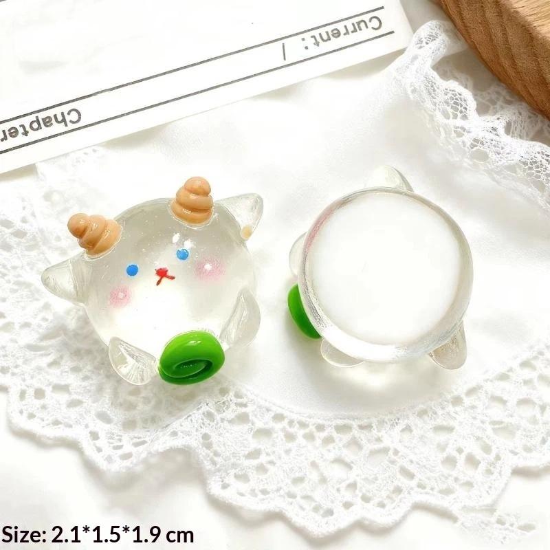 3D Glowing Chinese Zodiac Resin Charms Chubby Cute Cartoon Transparent for DIY Keychain Phone Case Craft Use