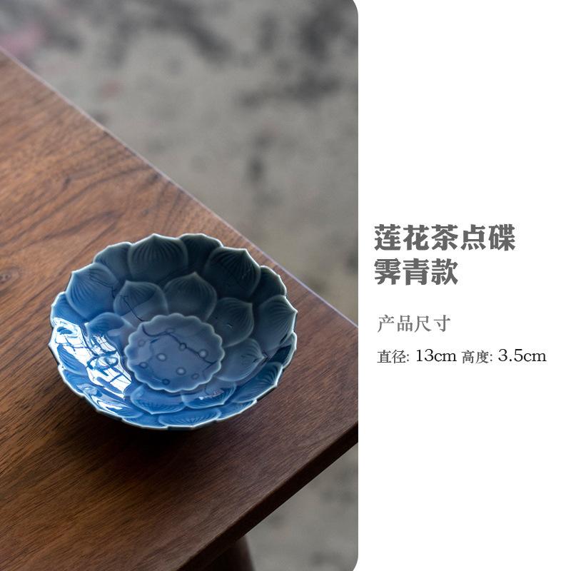 Ceramic Lotus Fruit Dishes Handmade Pastry Plate Self-help Display Home Table Decoration Trays Sharing Plate Supplies Gift Craft