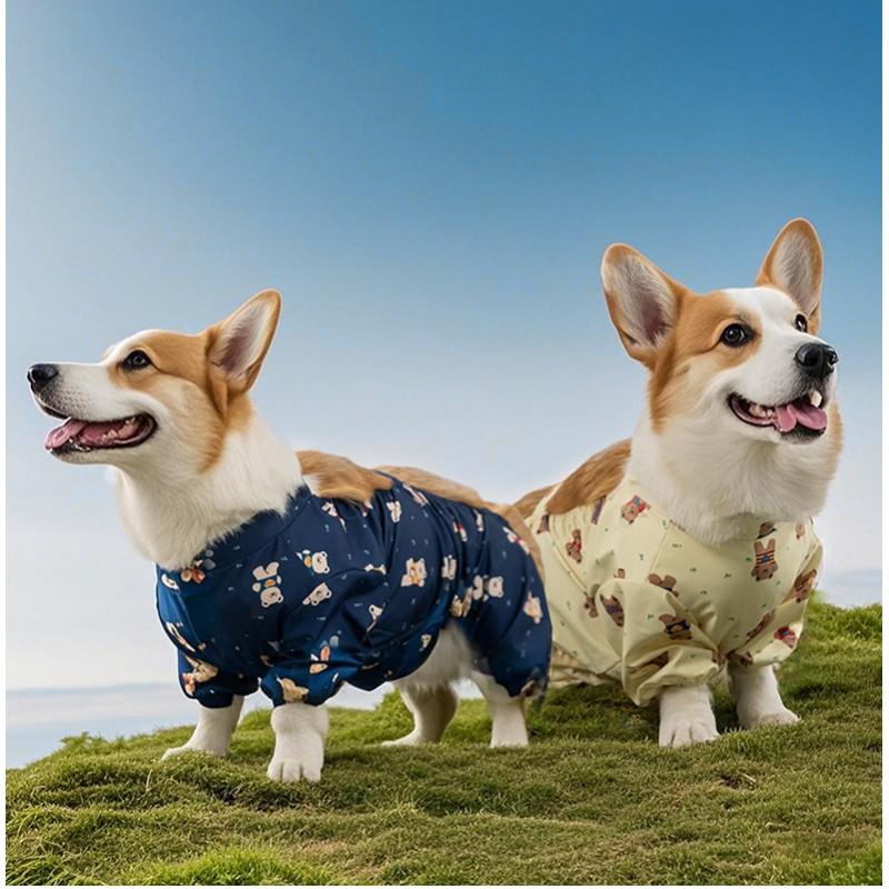 Wasserdichte Hunderegenjacke mit Bärenmuster für kleine und mittlere Hunde, für den Außenbereich